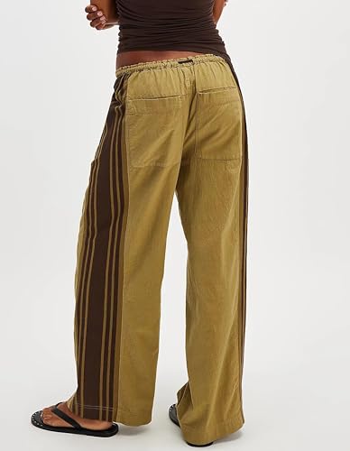 Womens Hudson Canyon Pants Side Striped Wide Leg Sweatpants Drawstring Waist High Rise Pant Baggy Casual Trousers with Pockets3