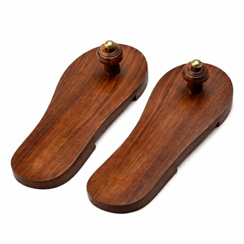 Image of Traditional Wooden Paduka (Khadau) | Handcrafted Wooden Sandals for Pooja, Temple, Meditation & Daily Worship | Wooden Footwear for Men & Women