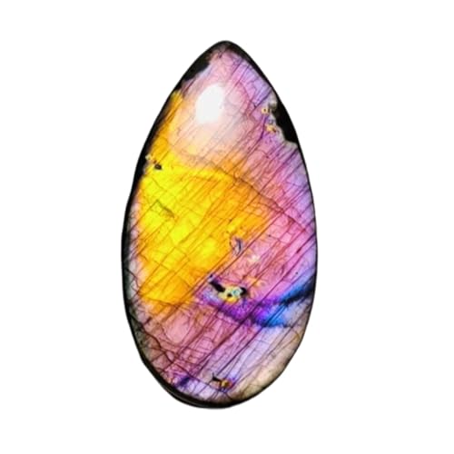 Pendentif labradorite arc-en-ciel naturelle sans fissure : cabochon poire 60mm GH_NAT_07589