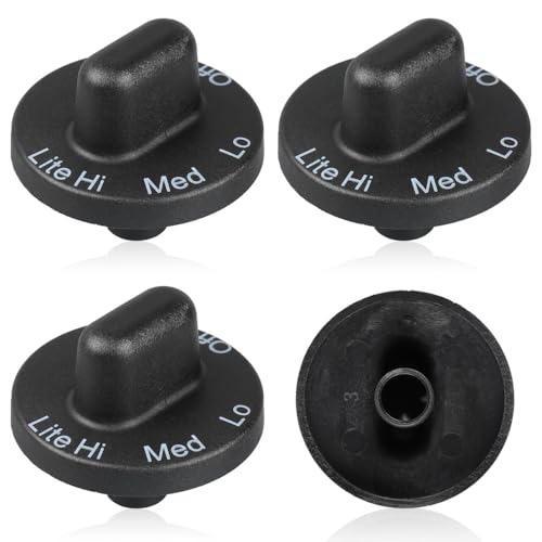 Reyhoar 4 Pcs 71001641 Cooktop Burner Knob Range Burner Control Knob Fit for Jenn Air Downdraft Cooktop/Range/Stove