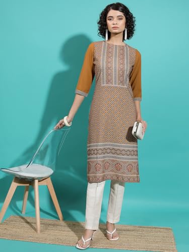 Image of Vishudh Women's Kurta | Regular Fit | Trendy Ethnic Top for Everyday Comfort