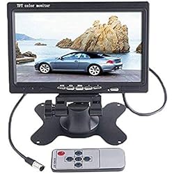 Tft Lcd Color Monitor BW TFT 7´´ Color LCD con Soporte de Monitor Rotando para Camara de Marcha atras de Coche 2 Canales de Entradas