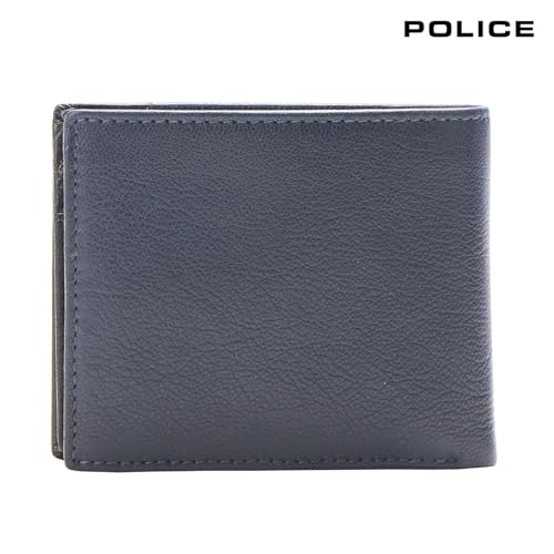 POLICE Rapodo Over Flap Coin Wallet Mens Wallet Genuine Leather Wallet for Men Bifold Purse with Card Holder 4 Credit Card Slots 1 Coin Pocket - Black 3 41n Kyt1Q+L