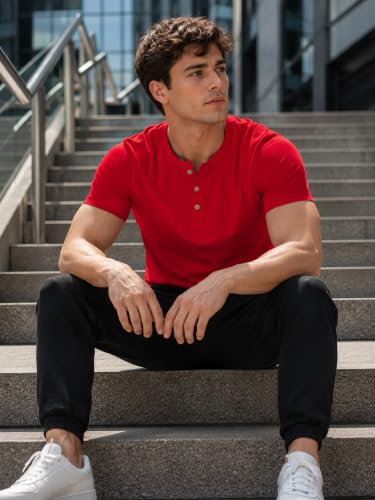 Image of London Hills T Shirt for Man | Men Henley Neck Tshirts | Tshirt Shirts Men | Gym T Shirts for Mens Workout T-Shirts for Man Cotton Stylish Henly Neck T Shirt Half Sleeve Regular Fit Solid Multicolour
