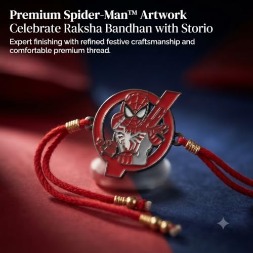 Image of Marvel Spider-Man Metal Fidget Spinner Rakhi | Officially Licensed | 2 in 1 Toy and Rakhi | Rakhi for Boys, Bhaiya, Bhai | Raksha Bandhan Gift