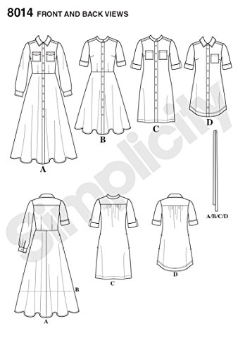 Simplicity Sewing Pattern 8014U5 Misses' Shirt Dress, Paper, White, U5 (16-18-20-22-24) steampunk buy now online Simplicity Sewing Pattern 8014U5 Misses' Shirt Dress, Paper, White, U5 (16-18-20-22-24) steampunk buy now online
