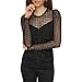 KARL LAGERFELD Paris Women's Sportswear Blouse,Black,X-Small