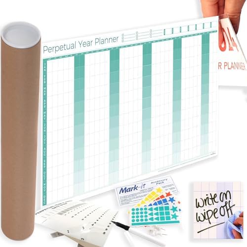 Perpetual Year Wall Planner With Repositionable Date Strips Large