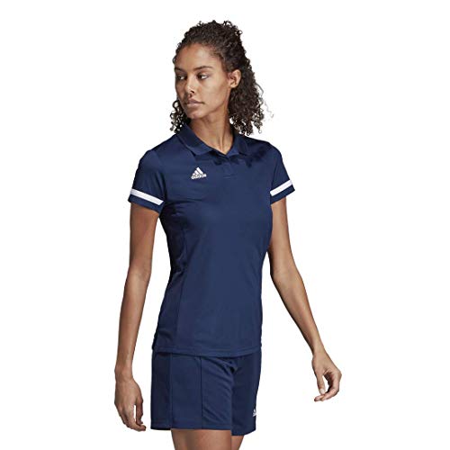 Adidas Female Team 19 Polo Shirt, Team Navy Blue/White,S #TOP5