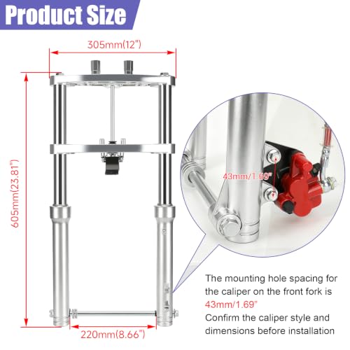 Image of Mini Bike Front Suspension Forks Kit for Coleman CT200U CT200U-EX | Replacement for BT200X Axis M200 196cc 200cc 6.5HP Powersports Minibike Parts Accessories Shock Absorber Forks Frame Assembly