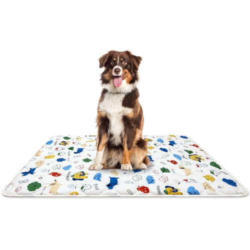Washable Dog Crate Mat, Ultra Soft Dog Bed Mat for Sleeping with Anti-Slip Bottom for Large Medium Small Dogs Breeds (59" X 35")