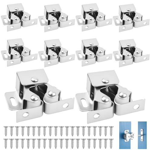 Loqueteaux de Meuble 10 Pièces Fermeture Porte Placard, Ensemble pour Fermeture de Placard, Camping-Car et Tiroirs, Verrouillage Silencieux à Loquet...