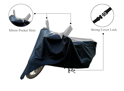 Image of All Season Protection Bike Cover for TVS Jupiter 125 DT SXC Scooty Cover with Water-Resistant and Dust Proof Premium 190T Fabric White Stripe