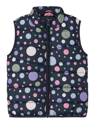 NAME IT Mädchen Nmfmylane Vest Aop2 Steppweste, Dark Sapphire/AOP:DOT, 92
