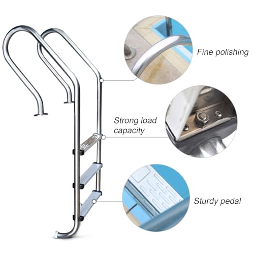 Escalera para piscina con 2/3 peldaños de acero inoxidable miniatura 3