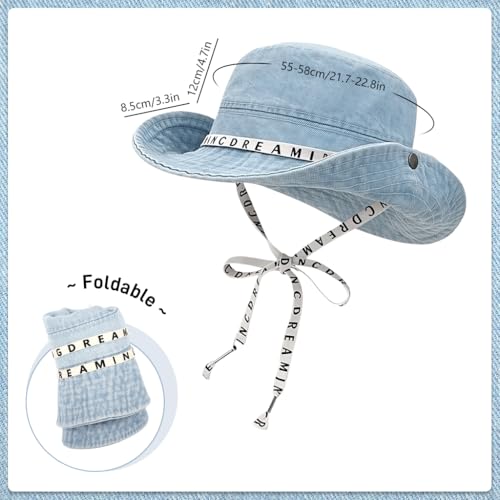 Image of SANNIDHI Sun Hats for Women Bucket Hat for Women, Wide Brim Summer UV Protection Beach Hat, Outdoor Casual Womens Hats with Chin Strap, Fashion Ladies