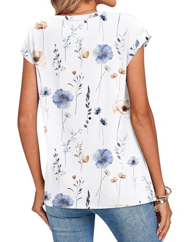 Image of Zeagoo Womens Tops Summer Casual Cap Sleeve Tshirts Shirts Business Dressy Spring Fashion Outfits Trendy Clothes