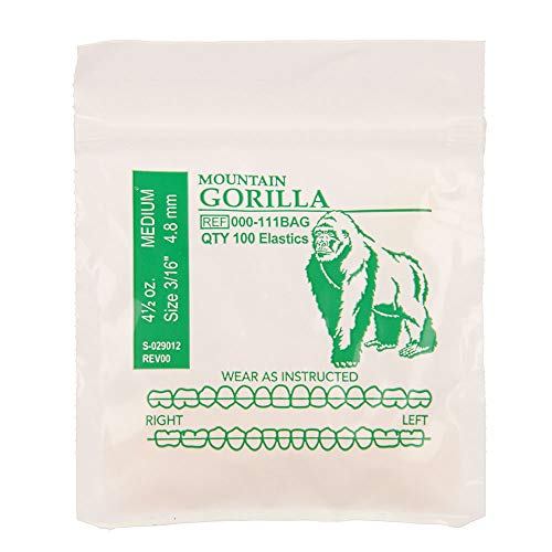 American Orthodontics Elastics Wildlife Gorilla | Medium, 4.5 Oz, 3/16