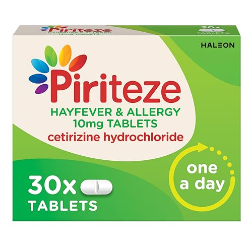 Piriteze Hayfever & Allergy Antihistamine Tablets Cetirizine for Allergy Symptom Relief Adults & Children 6+ 30 Tablets