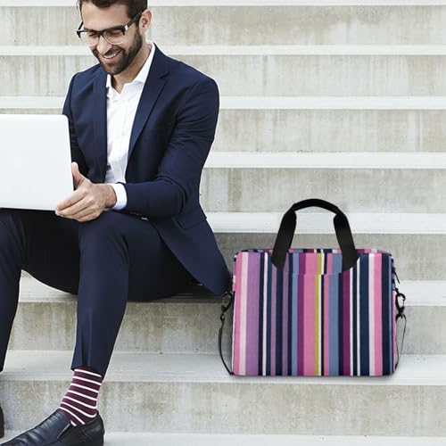 Bolso bandolera para laptop con estampado de rayas coloridas miniatura 3