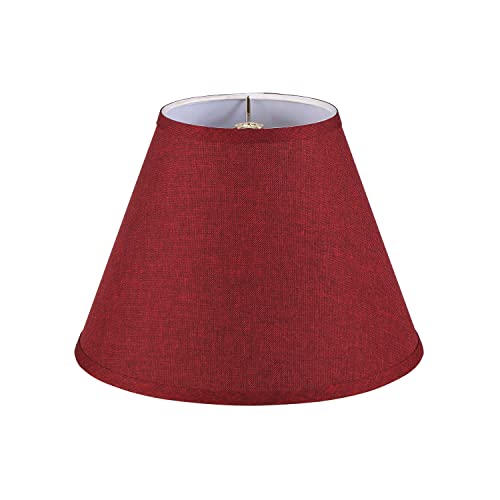 Image of Aspen Creative 32093A Transitional Empire Shape Spider Construction Lamp Shade in Burgundy, 6 inch Top x 12 inch Bottom x 9 inch Slant