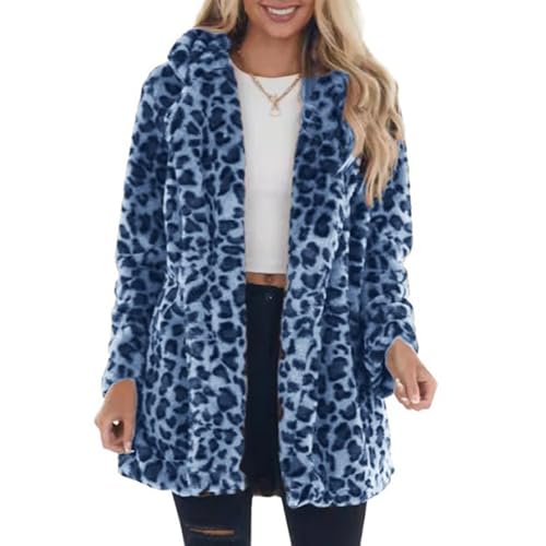 Genérico Forro Polar Mujer Parka Mujer Running Ropa Invierno Nieve Largo Chaqueta Moda Jacket Elegante 2#Azul XXL