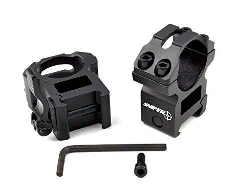 SNIPER Quick Locking Rifle Scope Ring / High Profile / Picatinny Base / Quick Release Lever / fit 25mm tube / Aircraft aluminum / Two Piece in one Pack