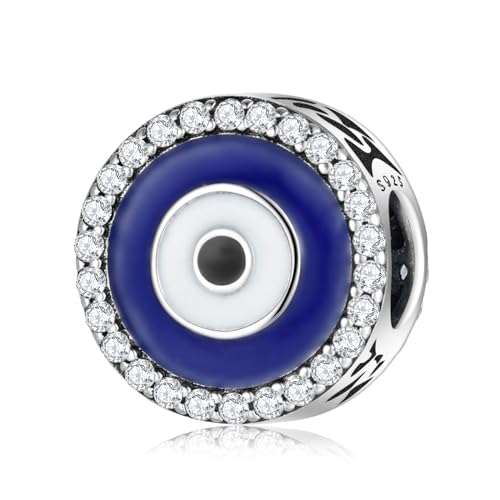 Magic Charms 925 Sterling Silver Charm Perla Per Le Donne Con Gli Occhi Malvagi Donne Fortunato Fatima Mano Perline Charms, A-Evil Eye