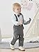 SALNIER Toddler Dress Suit Baby Boys Clothes Sets Bowtie Shirts + Suspenders Pants 3pcs Gentleman Outfits Suits 6 Month - 6 Years (Gray01,4T)