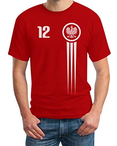Polen Polska Trikot Fanshirt WM 2022 Nationalmannschaft T-Shirt M Rot