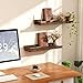 upsimples Floating Shelves for Wall, Wall Shelves for Decor Storage Set of 6, Wall Mounted Wood Shelf for Bedroom, Living Room, Bathroom, Kitchen, Picture Ledge Shelf, Brown