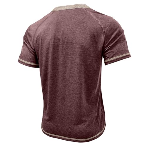 Mens Slim Fit Henley Shirts Short Sleeve Casual Button T-Shirts Basic Tee Shirt Summer Vintage Tshirts with Pocket4