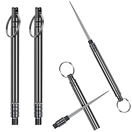 Urbanstrive Wiederverwendbarer, tragbarer Zahnstocher aus Titan, umweltfreundlich, Zahnstocherhalter aus Metall, für Outdoor, Camping, Picknick, Reisen (Schwarz 2-Stück) Cover