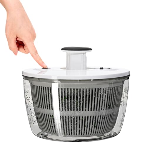 Xnuiasqe Deshidratador de Ensaladas, Deshidratador de Verduras Grande, Centrifugador Manual de Ensaladas, Cesta para Lavar y Escurrir Frutas, Utensilios de Cocina.