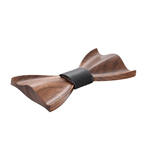 Mr Van Wooden Mens Bow Ties, Natural Walnut Wood Handcrafted Wooden Adjustable Bowties For Tuxedo Wedding Party #TOP4