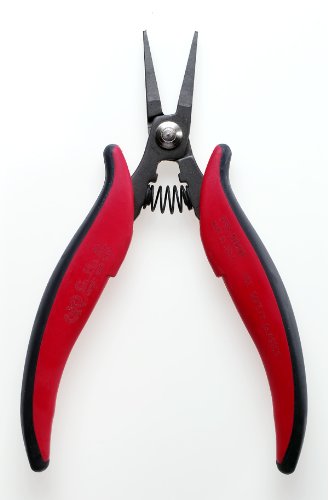 Hakko CHP PN-5006 Long-Nose Pliers, Pointed Nose, Flat Outside Edge, Smooth Jaws, 25mm Jaw Length, 2mm Nose Width, 5mm Thick Steel