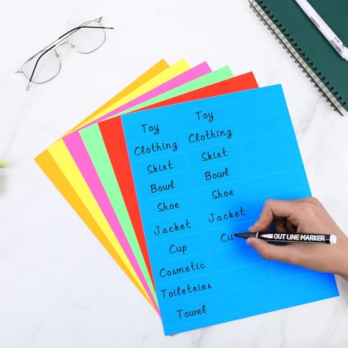 Ptwola 360 Stück Umzugsaufkleber Etiketten Selbstklebend Aufkleber Bunt farbige Ablösbare Adressen Blanko...