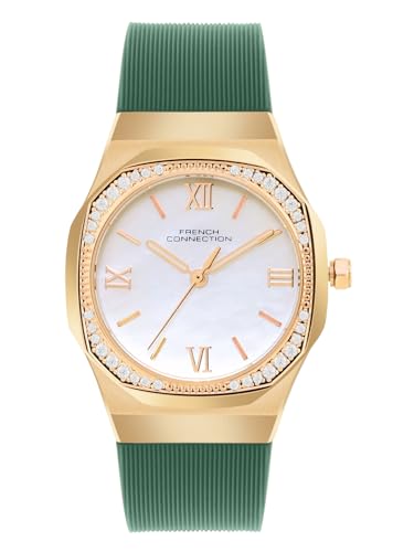 Image of French Connection 3 Hands White Round Dial Silicon Strap | Casual | Premium | MOP Feature | Wrist Watch for Women - FCH002NL