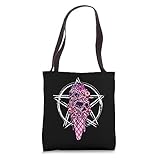 Aesthetic Emo Skull Ice Cream Cone Goth Pink Pentagram Women Tote Bag