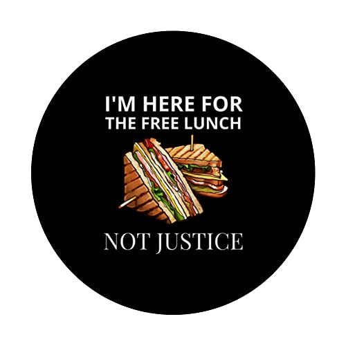 Funny Jury Duty Here For The Free Lunch PopSockets Swappable PopGrip, Black - Image 3