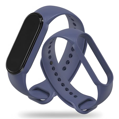 Retoo Zestaw 5 pasków do zegarka Xiaomi Mi Band 5/6/7, z miękkiego silikonu, dla kobiet i mężczyzn, z regulowanym zapięciem, 5 kolorów, wodoszczelne, 102-119 mm, Silikon