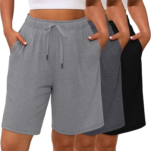 Evervibe 3 Pack Plus Size Bermuda Shorts for Women Comfy Loose