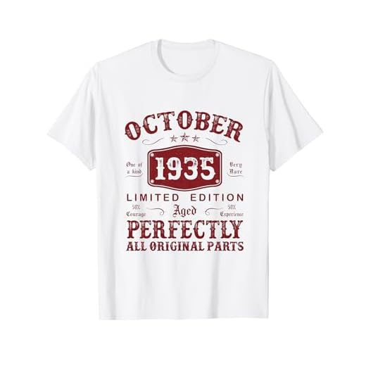 Octubre 1935 89 Años Cumpleaños Hombre Hecho En 1935 Camiseta