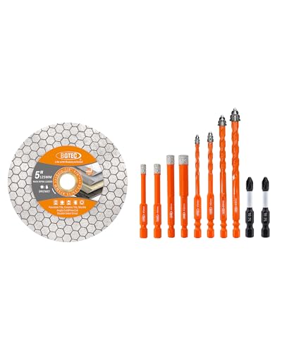 Disque Diamant 125mm et Forets Secs BGTEC pour Coupe Carrelage et Perçage du Bois