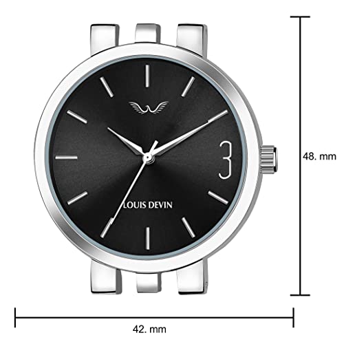 Image of LOUIS DEVIN Men's Analog Wrist Watch with Stainless Steel Chain