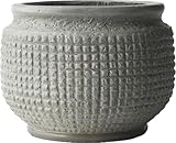 Parlamain 8 Inch Dia Vintage Concrete Planter with Drainage Rustic Plant Pot for Indoor Outdoor Plants Decorative Planter for Home Farmhouse Decor, Weathered Grey