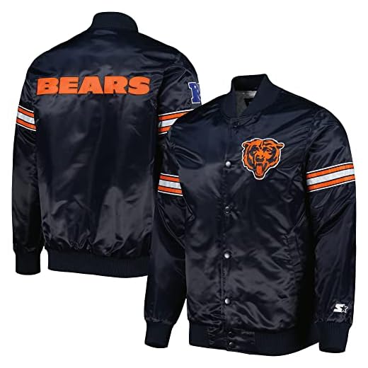 Starter Men's Navy Chicago Bears The Pick and Roll Full-Snap Jacket