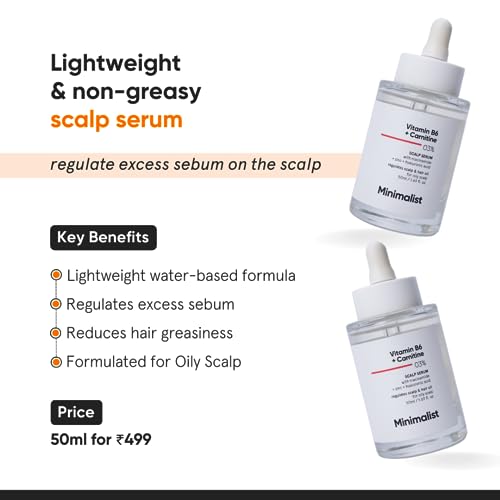 Minimalist Oil Control Scalp Serum with Vitamin B6 + Carnitine 03% | Hair Serum for Excess Sebum & Greasy Hair with Niacinamide, Zinc, and... - Image 2