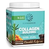 Sunwarrior Vegan Collagen Building Powder Protein Peptide with Biotin Vitamin C Hyaluronic Acid for Hair Skin Nail Dairy Free Gluten Free | Chocolate