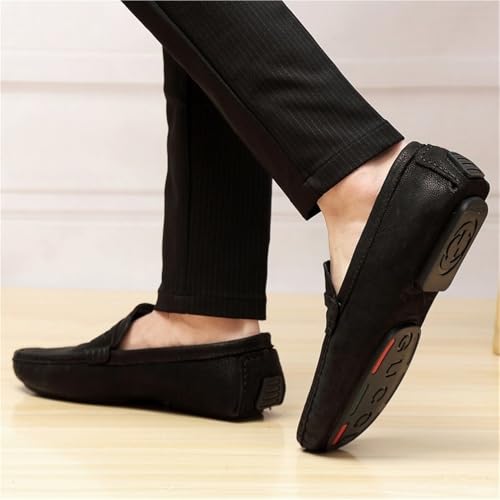 Loafers Shoes for Men Genuine Leather Round Toe Stitching Details Comfortable Anti-Slip Lightweight Casual Party Slip-ons2